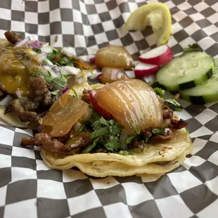 Pastor and Asada Tacos
