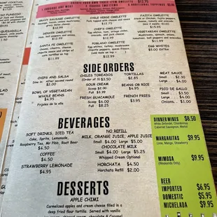 menu