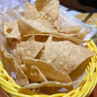 Basket of chips, very light and crispy!