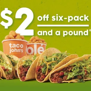 $ 2 off six - pack and a pound