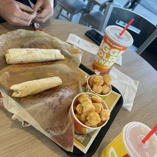 a tray of food on a table