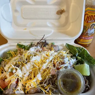 Burrito bowl with pork