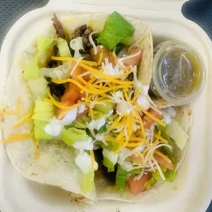 Beef soft taco