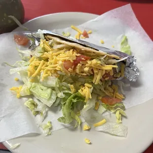 Crispy taco with picadillo