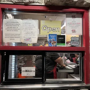 a window with a menu in it