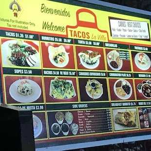 a menu for a mexican restaurant