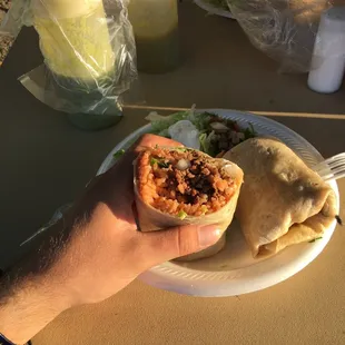 Never a disappointment.The strawberries and creme was a great dessert, after this asada burrito w/everything.