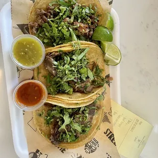 Steak street tacos &amp; salsa