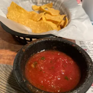 Tortillas and salsa were brought to us as we sat down!