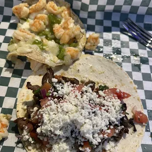 Shrimp Ceviche Tostada Skirt Steak Fajita