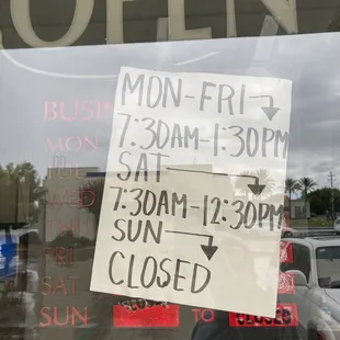 Updated hours.