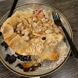 Chicken chimichanga  Meat was hard as a rock and cold.