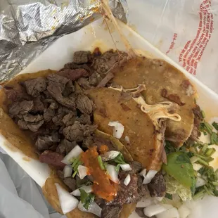 Asada and queso-birria