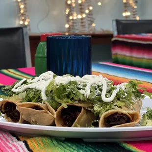 a plate of mexican food