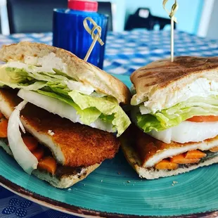 two sandwiches on a plate