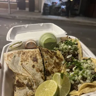 Late Night tasty eats! Tacos and quesadilla! @veefoodlife