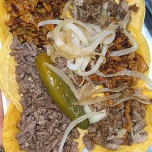 Mini Tacos mix Asada, Pastor, Tripa, Barbacoa