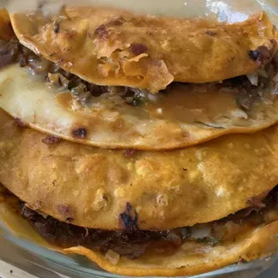 1/18/2025:  Quesabirria beef tacos with consommé.