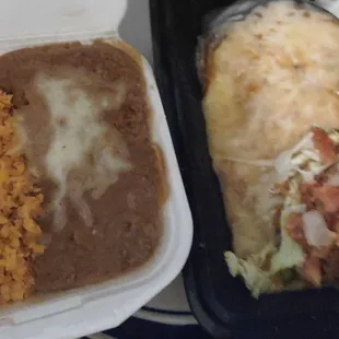 Chile Relleno with side of rice &amp; beans