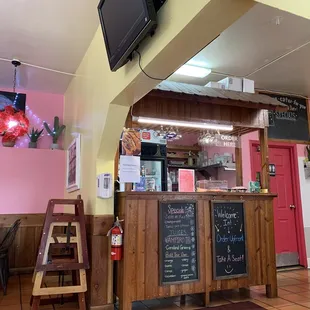 the inside of a restaurant