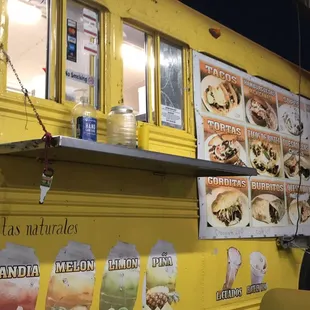 They use a school bus as the kitchen. Pretty cool