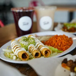 a plate of mexican food