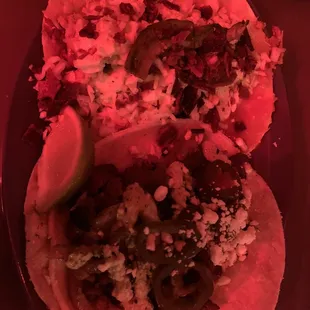 two tacos on a plate