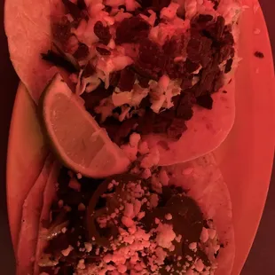 a plate of mexican food