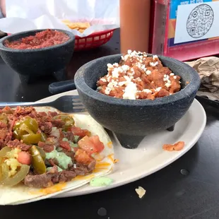 Blackjack Taco w/taco lucha beans