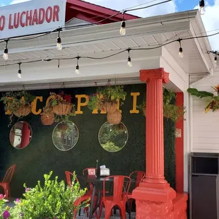 the front of the restaurant