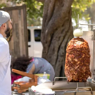 Al Pastor/Shawarma about to get charred and crispy!
