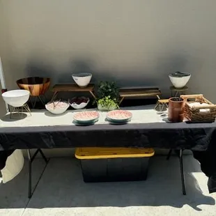 The set up before the food was out. Looked great