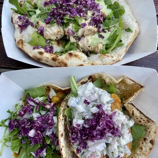 Chicken Malai Kabob Naan Taco