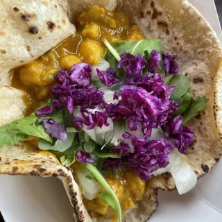 Chana Masala Roti Taco