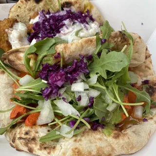 Salmon Pakora Roti Taco