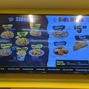 The menus change pretty fast, so here&apos;s the sides &amp; kids menu!