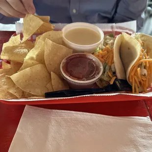 Beef  Taco, and Flounder Quesadilla