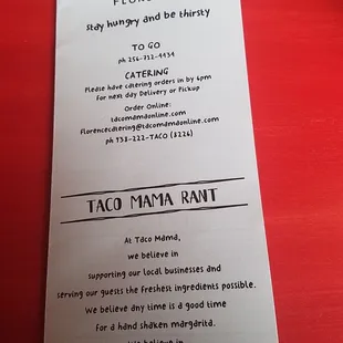taco mama menu