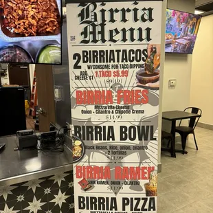 Birria Menu