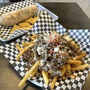 Shrimp burrito &amp; Carne Asada fries