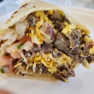 Inside the Steak and Egg Burrito