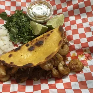 Wet shrimp taco