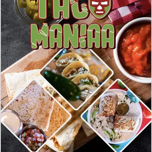 a variety of taco dishes