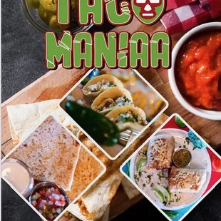 a variety of taco dishes