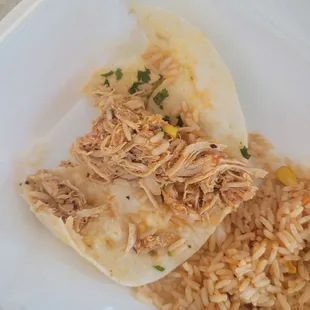 This is a picture of the &quot;Mole Chicken&quot; taco we were served.