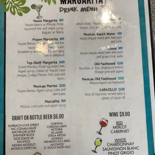 Drinks  Great house margaritas. Simple &amp; Fresh