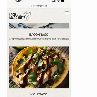 This is a picture of the mole chicken taco that they advertise versus the chicken taco we picked up.
