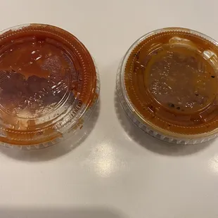 2 sauces - mild and Habanero