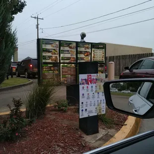 Order board. Drive thru.