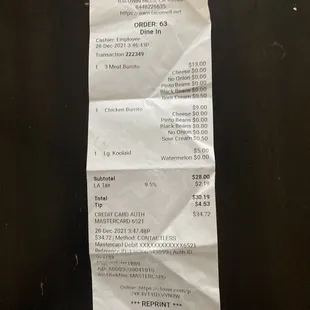 my receipt